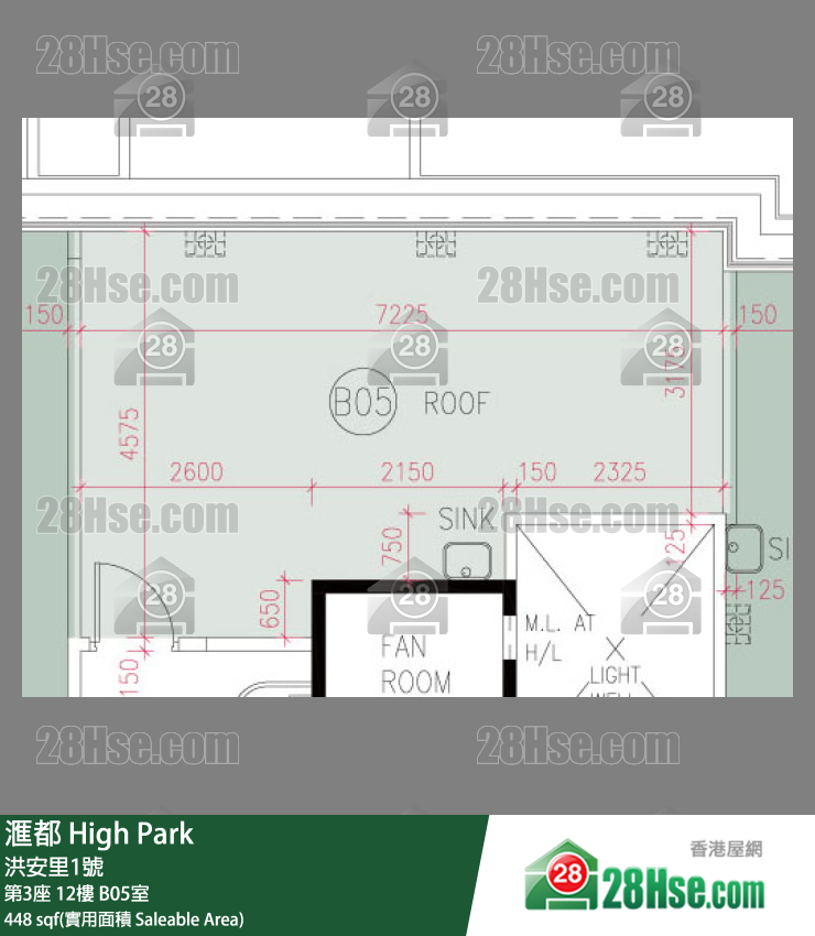滙都 滙都I第3座12樓 B05室 平面圖