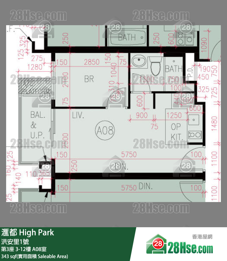 滙都 单位平面图(由 28Hse 提供)