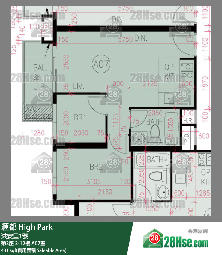 High Park Unit FloorPlan (Provided by 28Hse)