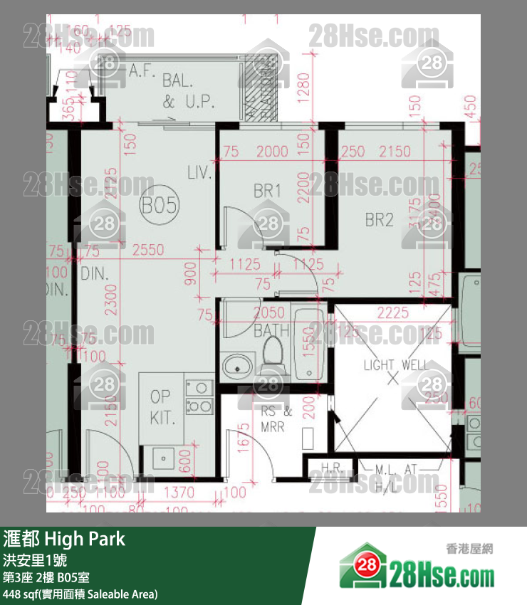 滙都 滙都I第3座2樓 B05室 平面圖
