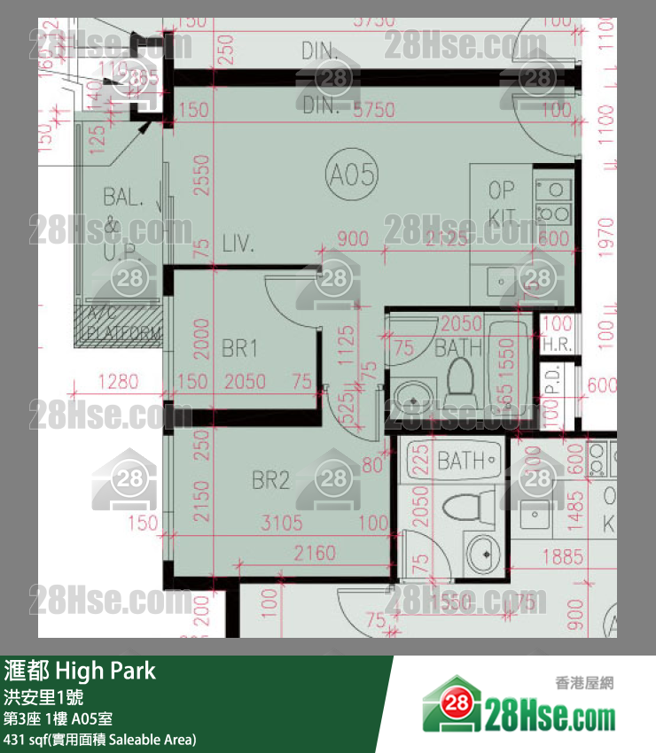 滙都 滙都I 第3座 1樓 A05室 平面圖