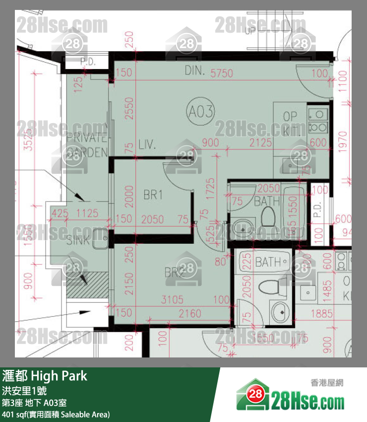 滙都 滙都I 第3座 A03室 平面圖