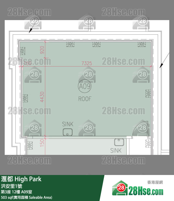 滙都 滙都I第3座12樓 A09室 平面圖