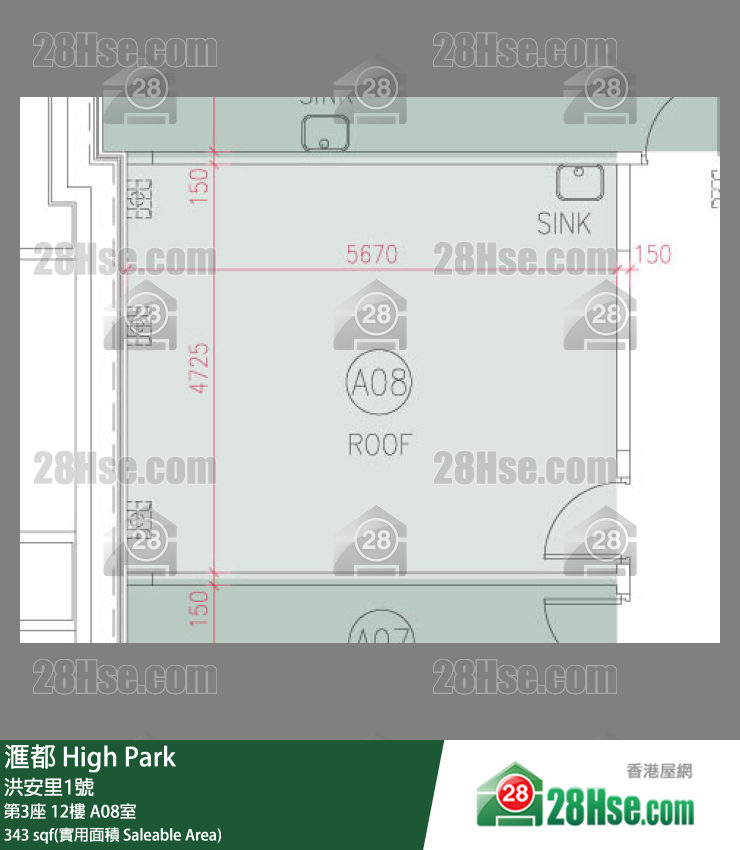 滙都 单位平面图(由 28Hse 提供)