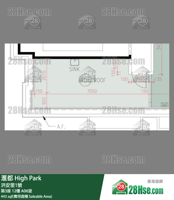 滙都 滙都I第3座12樓 A06室 平面圖