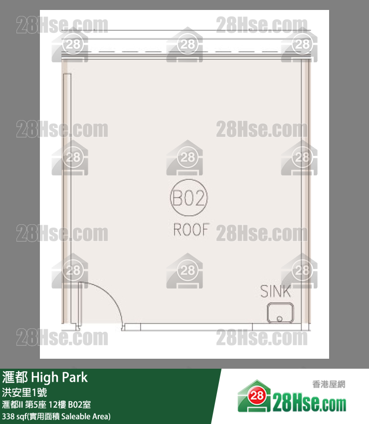滙都 滙都II 第5座 12樓 B02室 平面圖