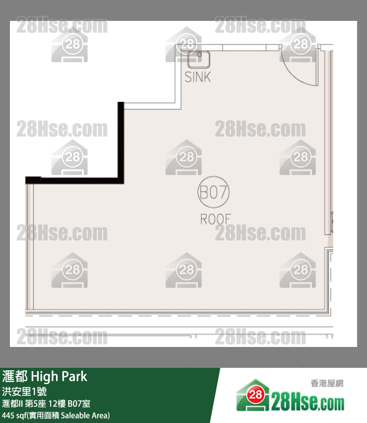 滙都 滙都II第5座12樓 B07室 平面圖