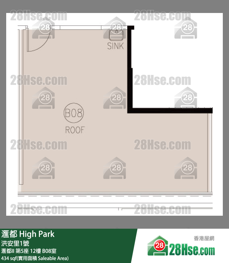 滙都 滙都II第5座12樓 B08室 平面圖