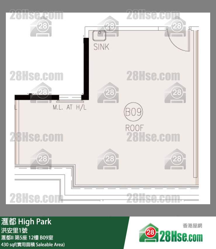 滙都 滙都II第5座12樓 B09室 平面圖