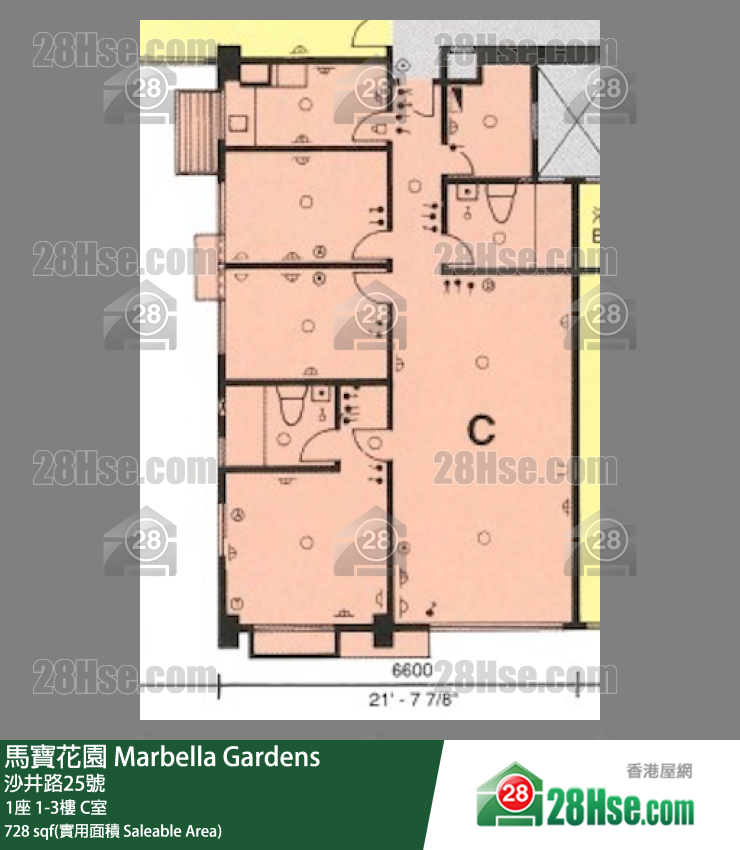 馬寶花園 1座1樓 C室 平面圖