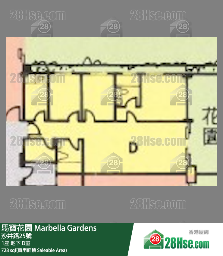馬寶花園 1座地下 D室 平面圖