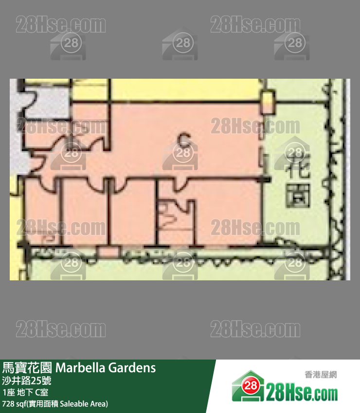馬寶花園 1座地下 C室 平面圖