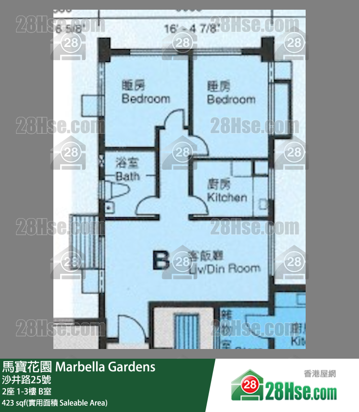 馬寶花園 2座1樓 B室 平面圖