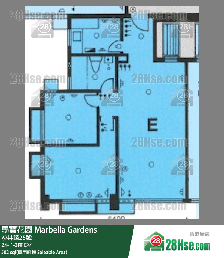 馬寶花園 2座1樓 E室 平面圖