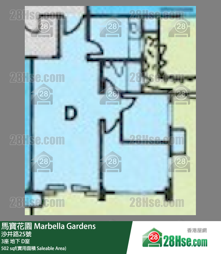 馬寶花園 3座地下 D室 平面圖