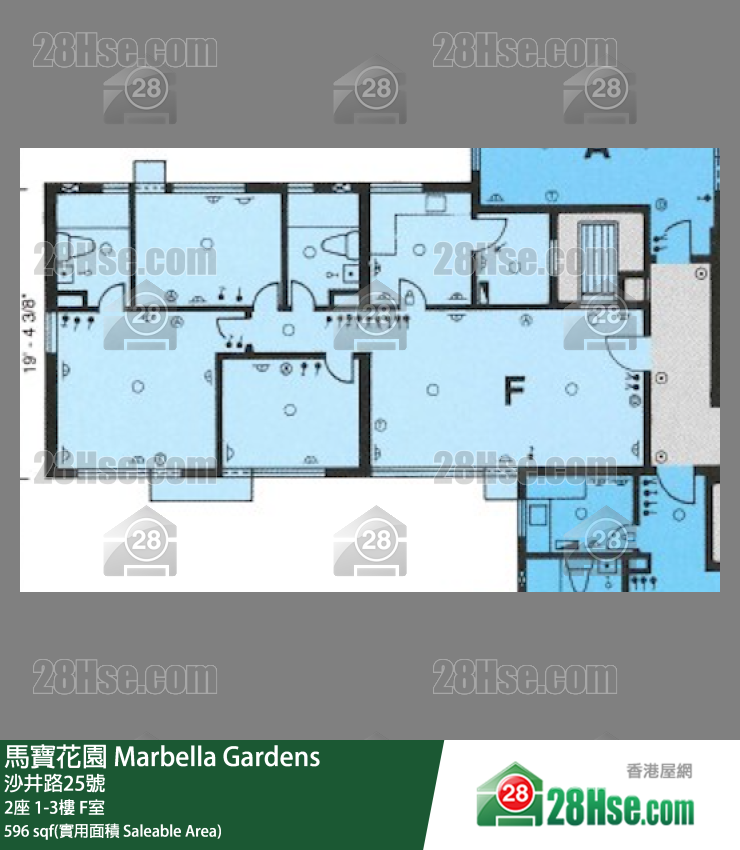 馬寶花園 2座1樓 F室 平面圖