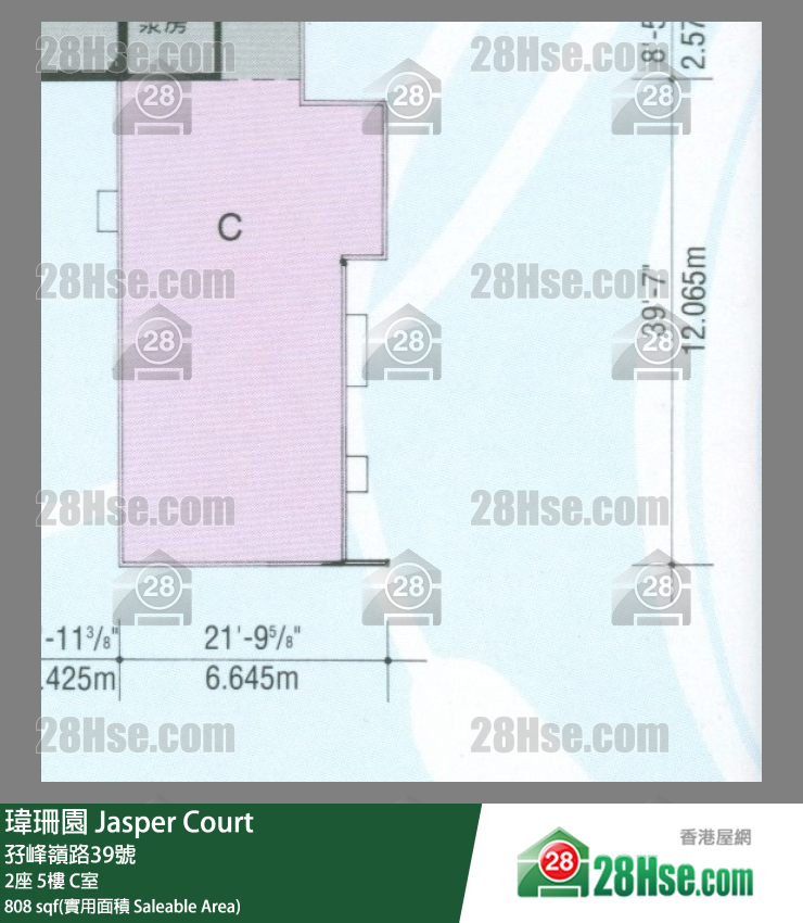 瑋珊園 2座5樓 C室 平面圖