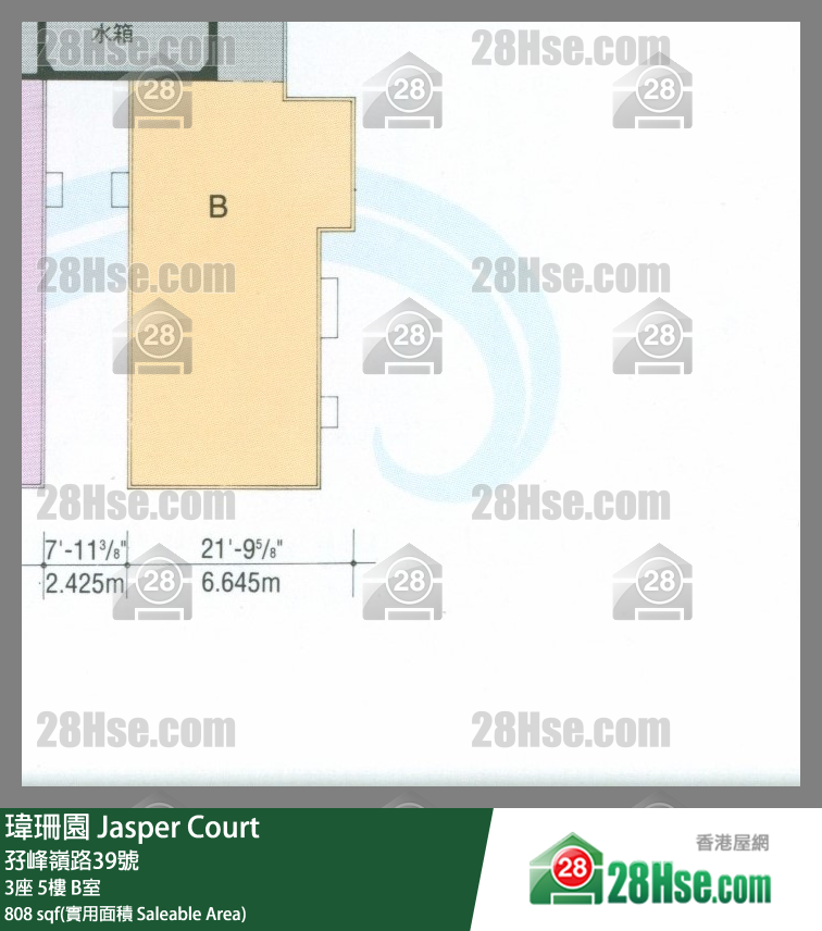 瑋珊園 3座5樓 B室 平面圖