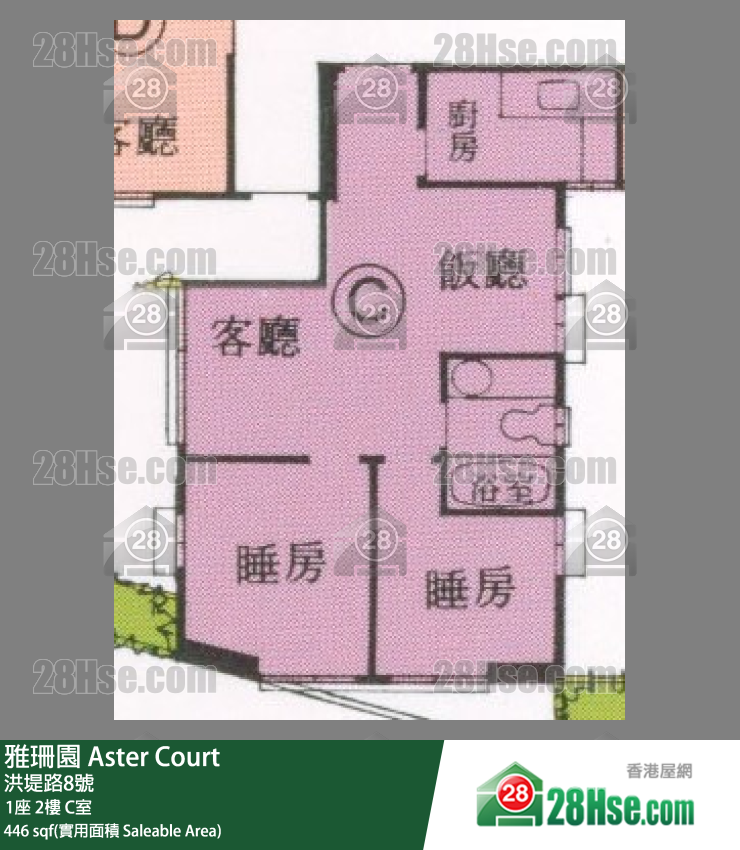 雅珊園 1座2樓 C室 平面圖
