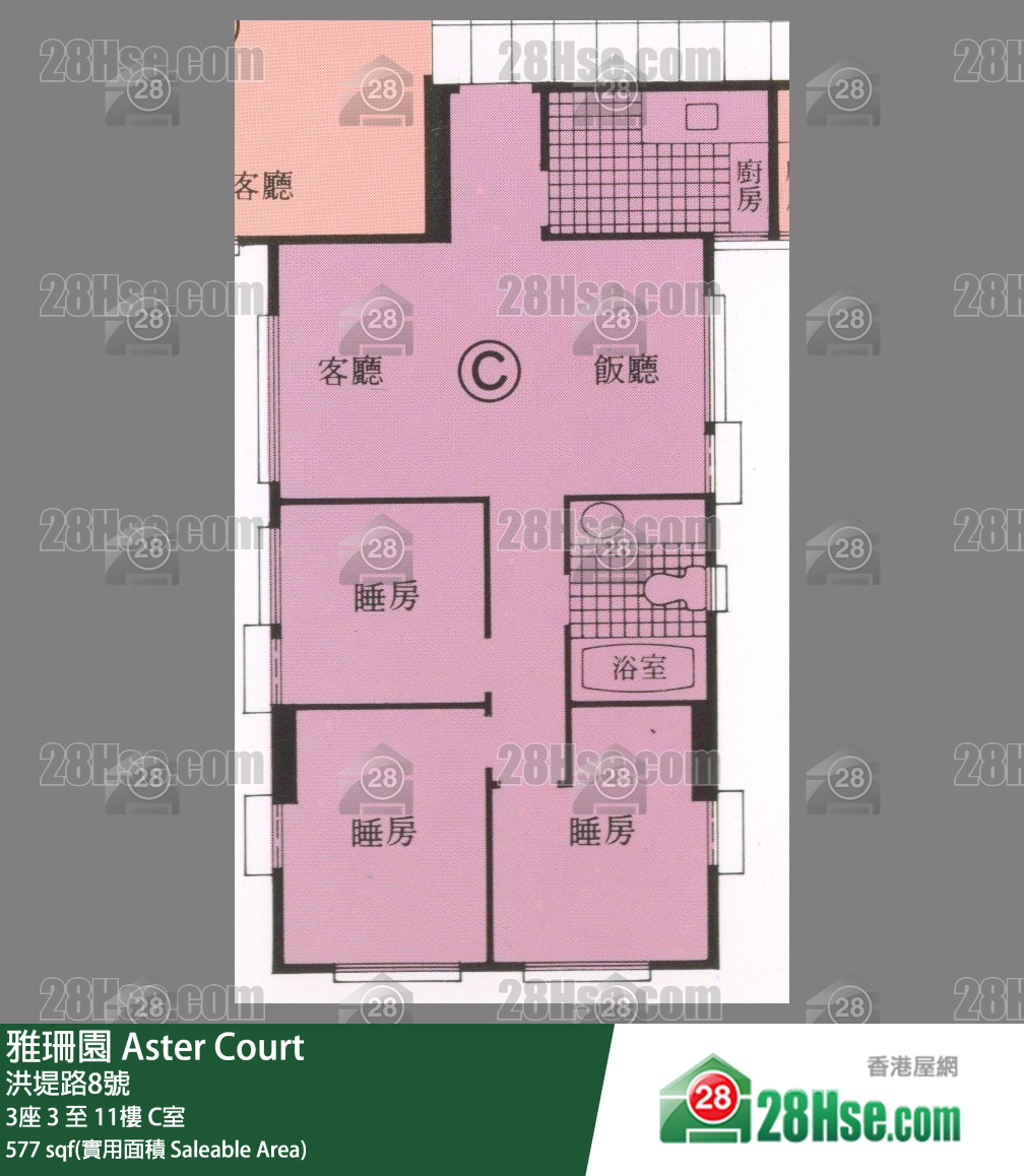 雅珊園 3座6樓 C室 平面圖
