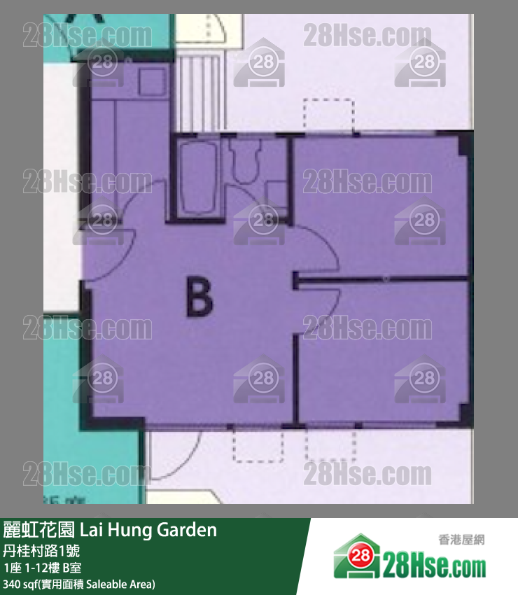 麗虹花園 1座12樓 B室 平面圖
