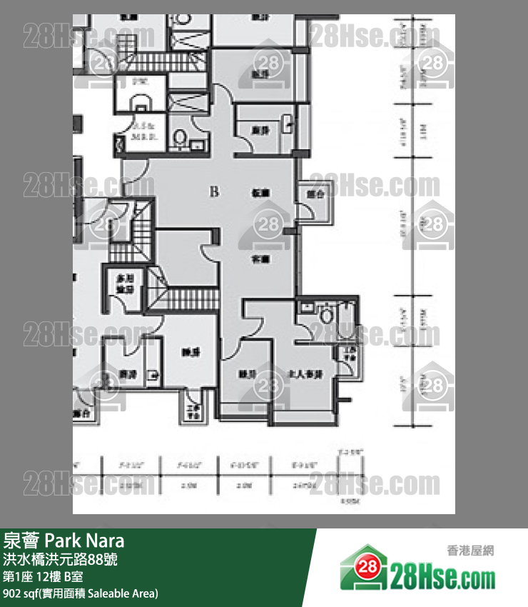 泉薈 第1座12樓 B室 平面圖