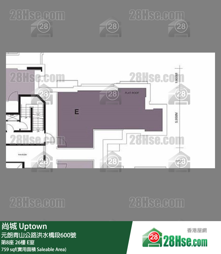 尚城 大廈 第8座 26樓 E室 平面圖