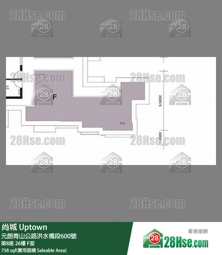尚城 大廈第8座26樓 F室 平面圖