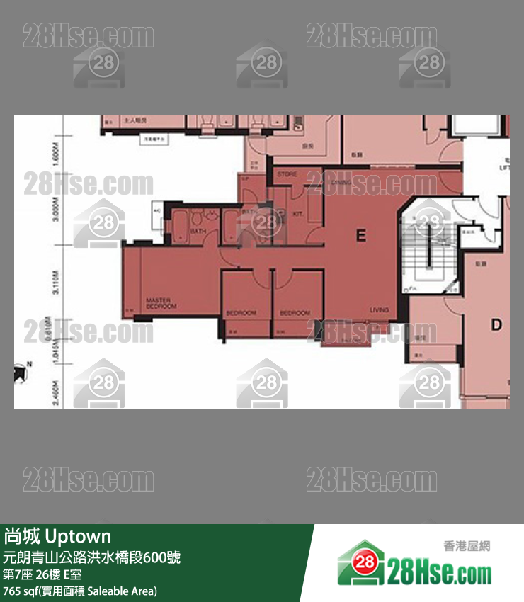 尚城 大廈第7座26樓 E室 平面圖