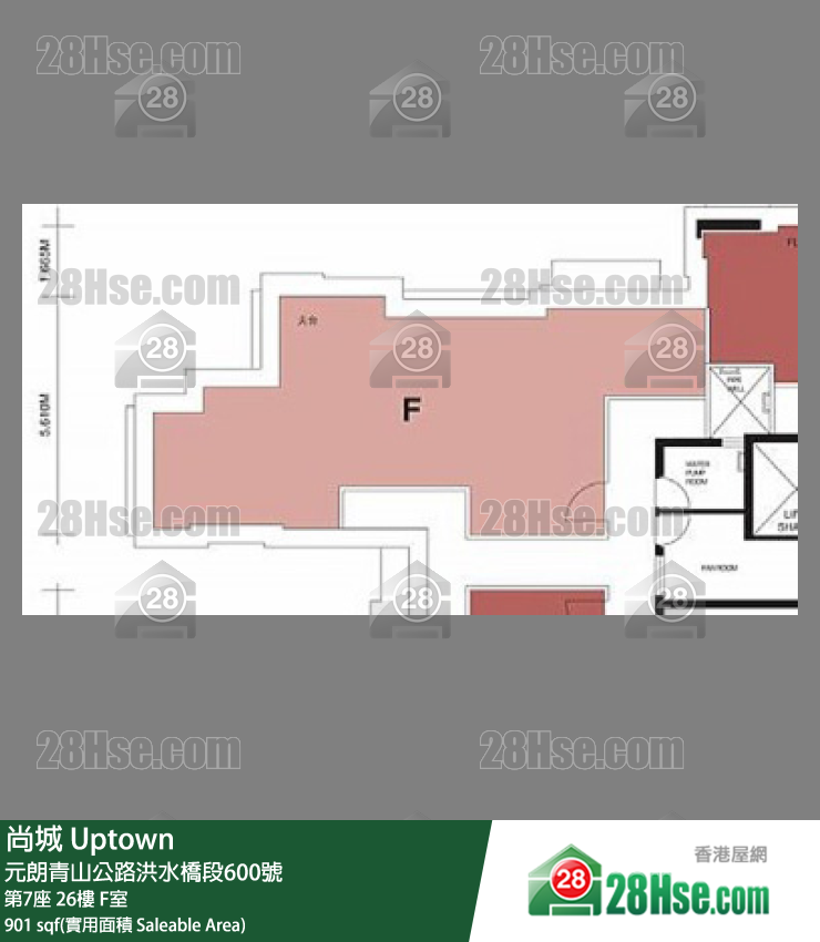 尚城 大廈第7座26樓 F室 平面圖
