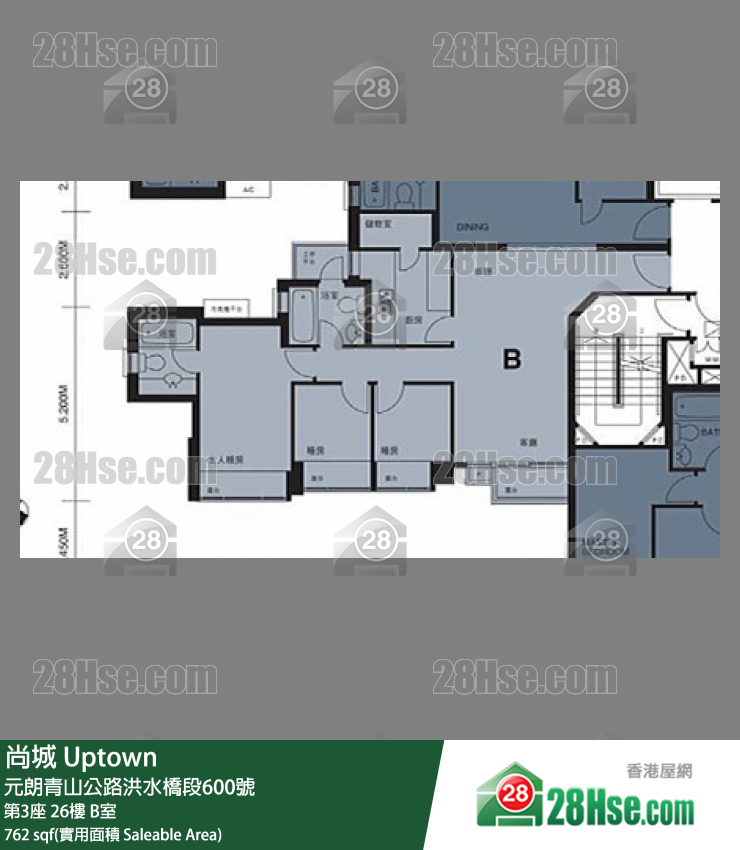 尚城 大廈第3座26樓 B室 平面圖