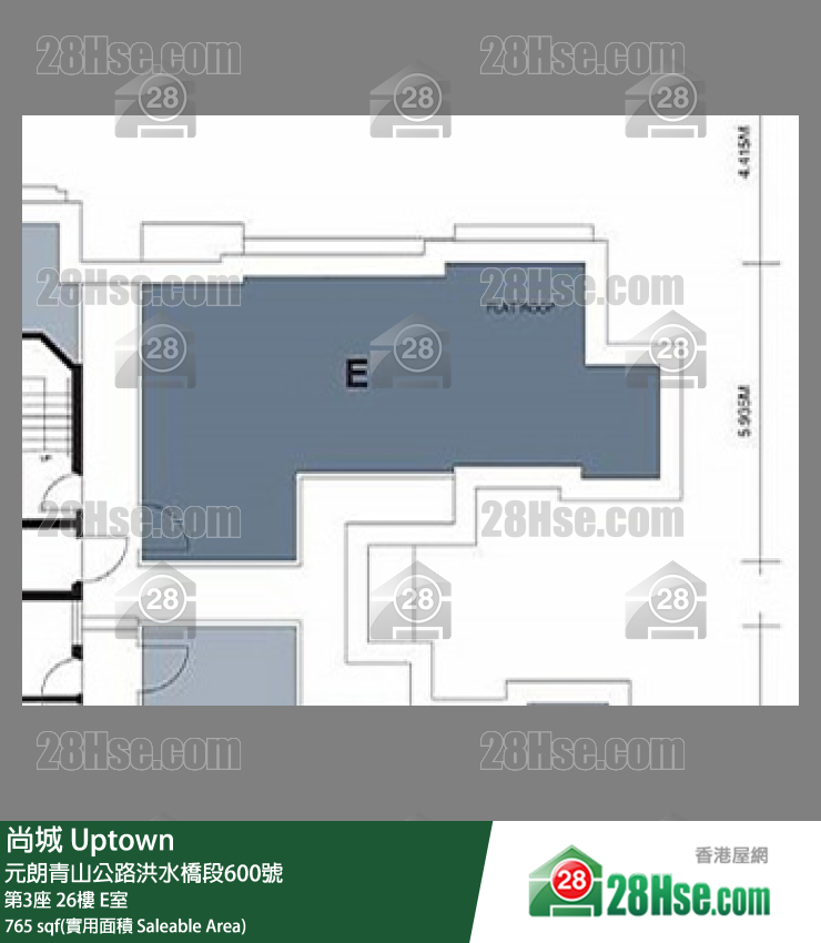 尚城 大廈 第3座 26樓 E室 平面圖