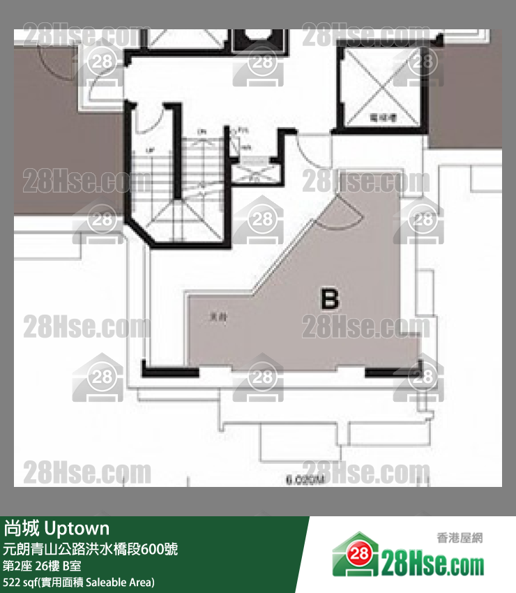 尚城 大廈 第2座 26樓 B室 平面圖