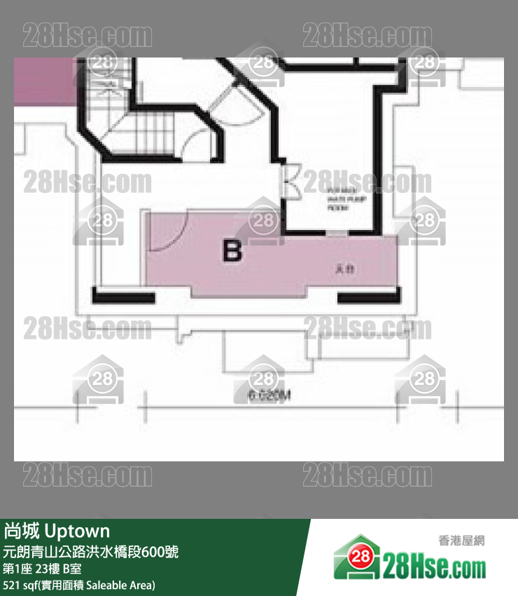 尚城 大廈第1座23樓 B室 平面圖