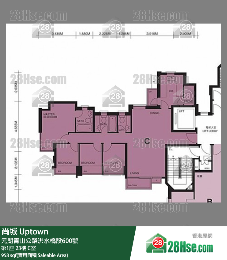 尚城 大廈 第1座 23樓 C室 平面圖