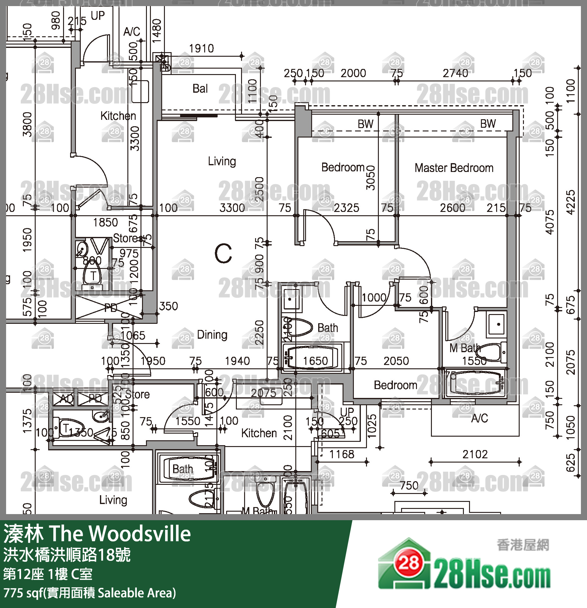 溱林 大廈 第12座 1樓 C室 平面圖