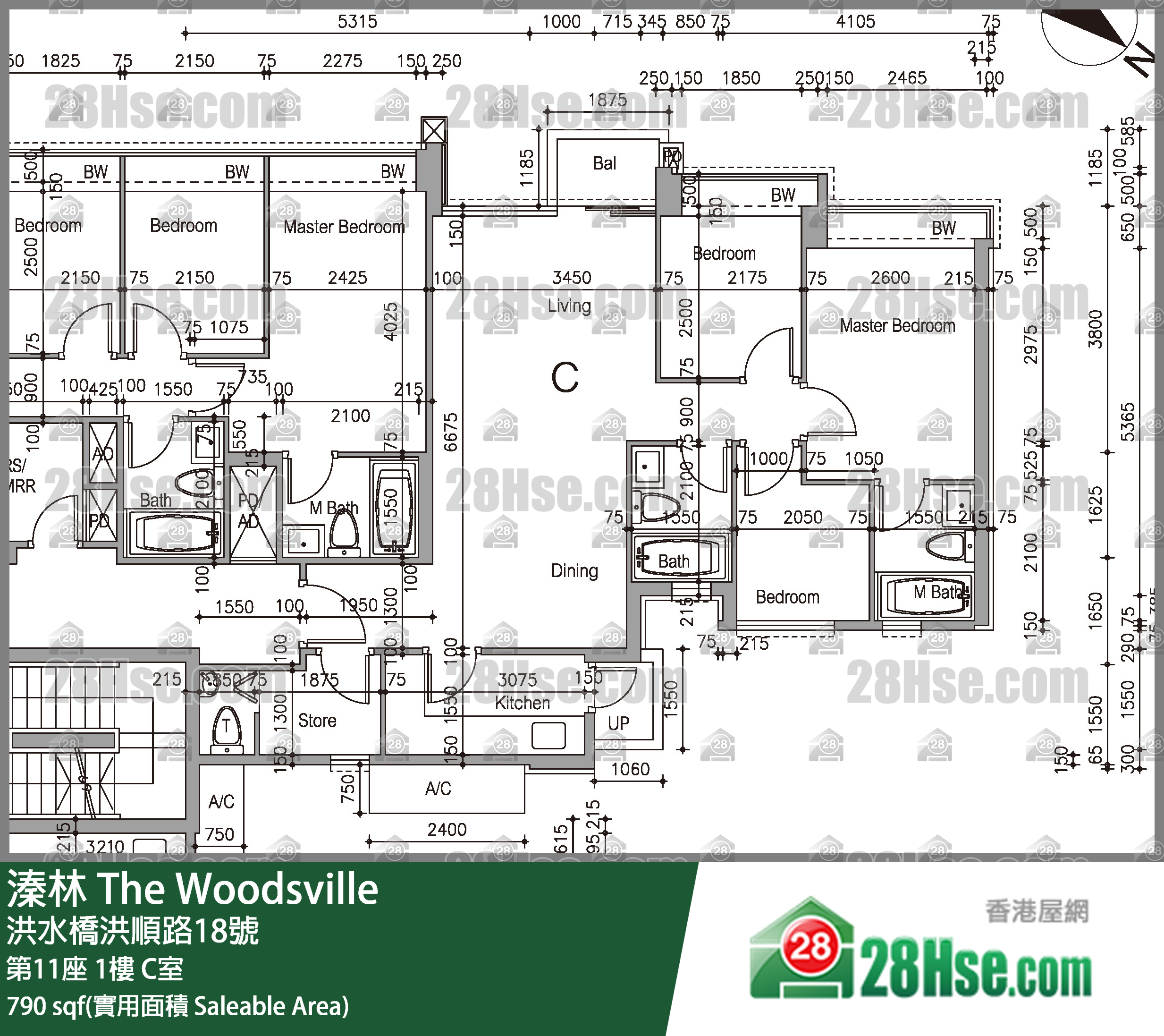 溱林 大廈第11座1樓 C室 平面圖