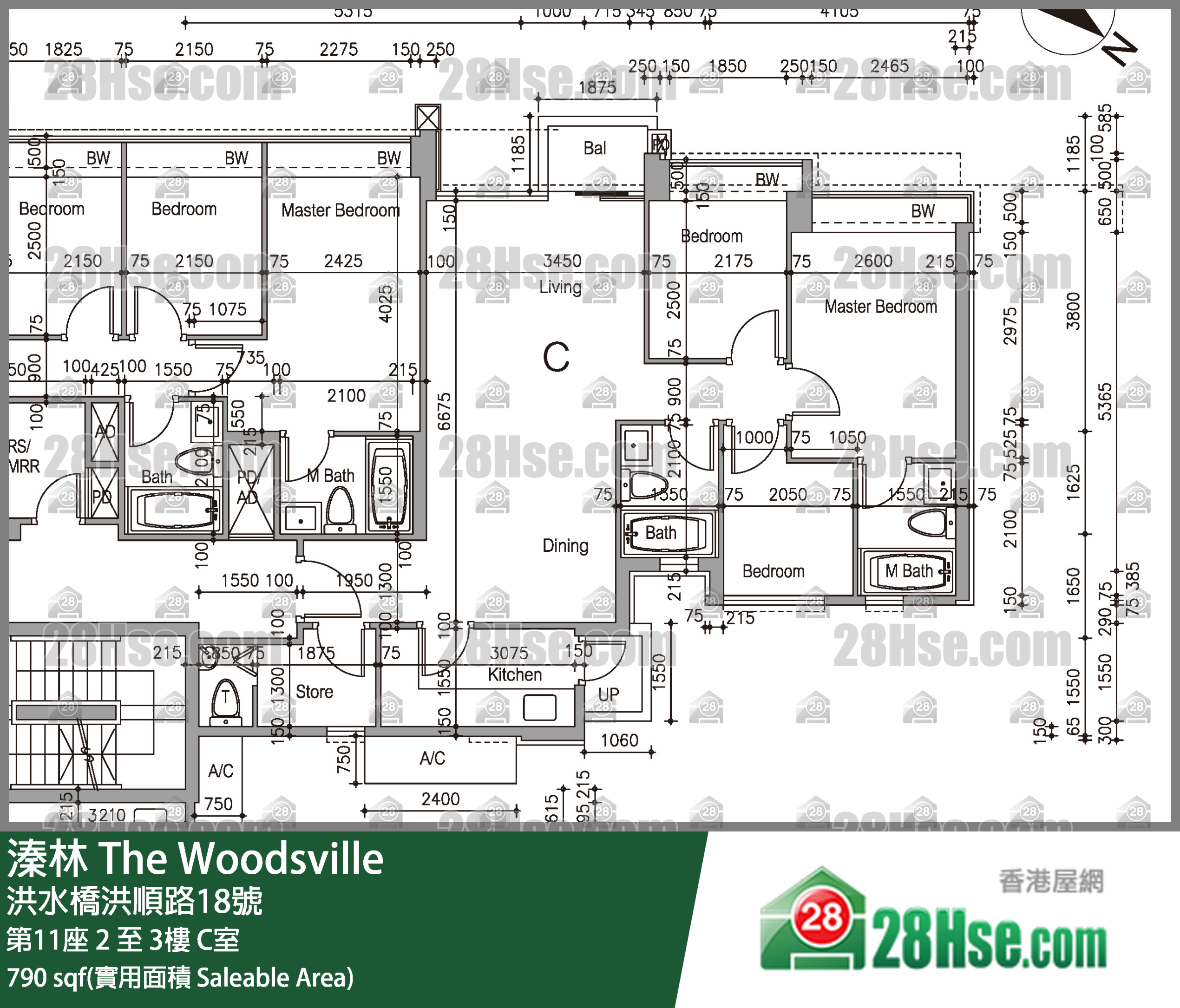 溱林 大廈第11座3樓 C室 平面圖