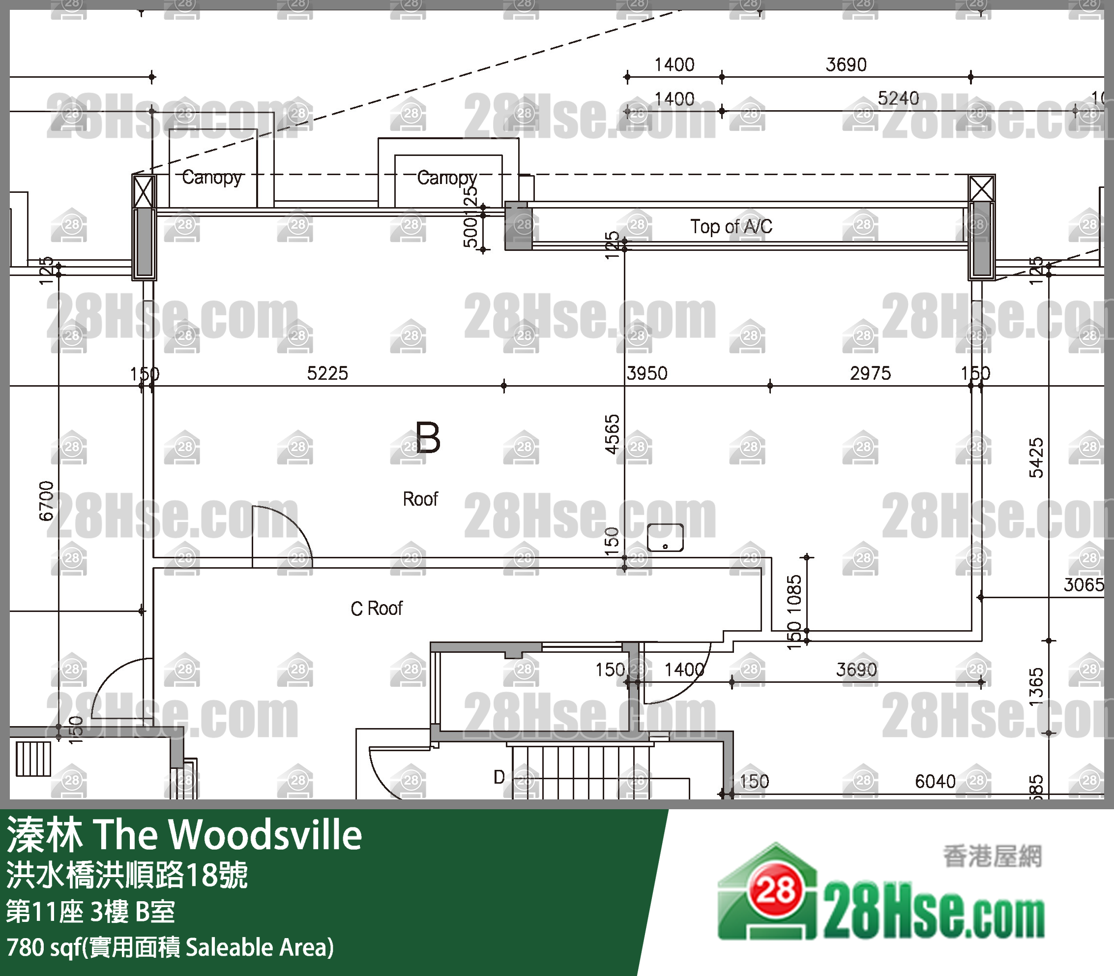 溱林 大廈第11座3樓 B室 平面圖