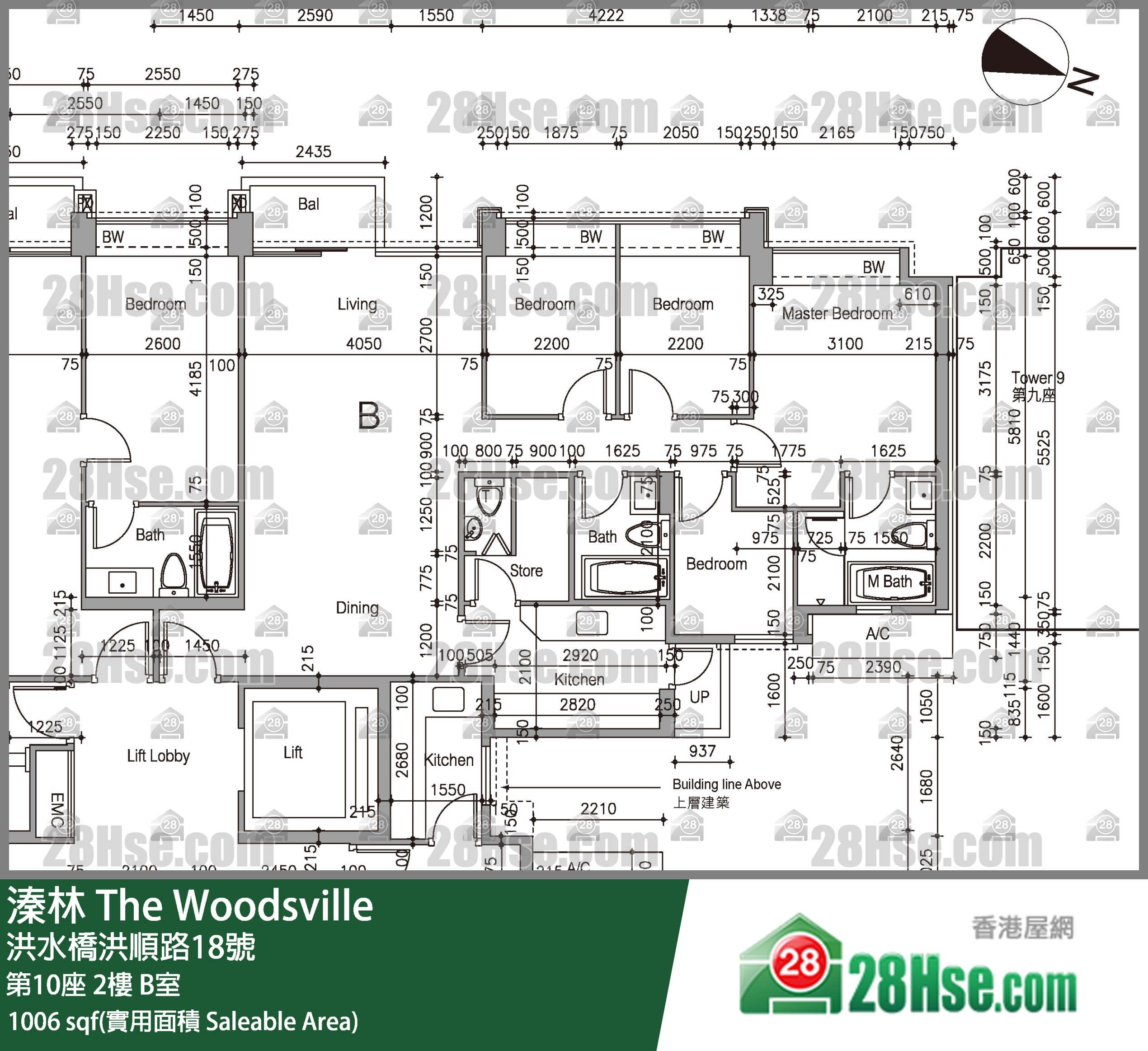 溱林 大厦第10座2楼 B室 平面图