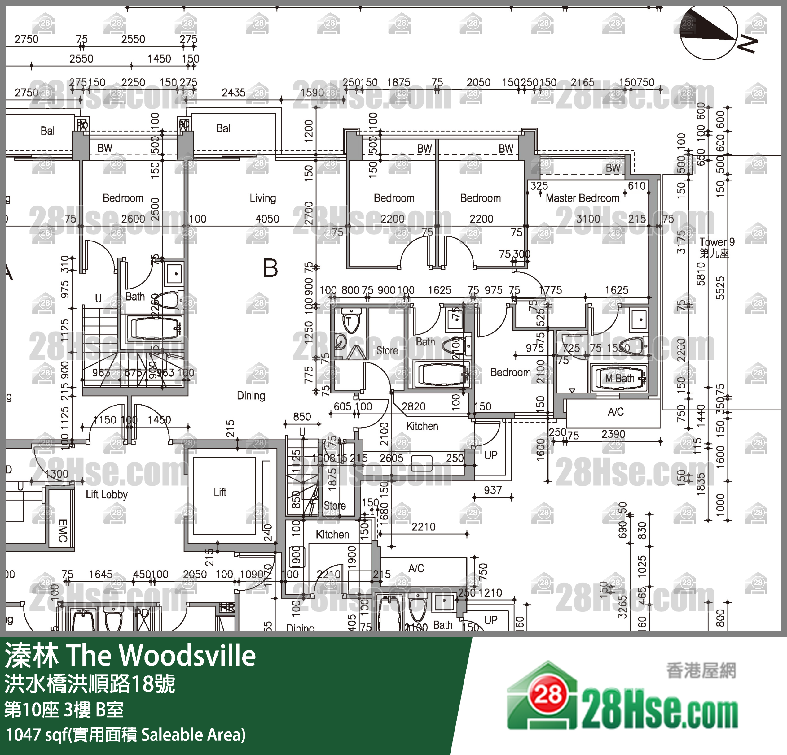 溱林 大廈 第10座 3樓 B室 平面圖