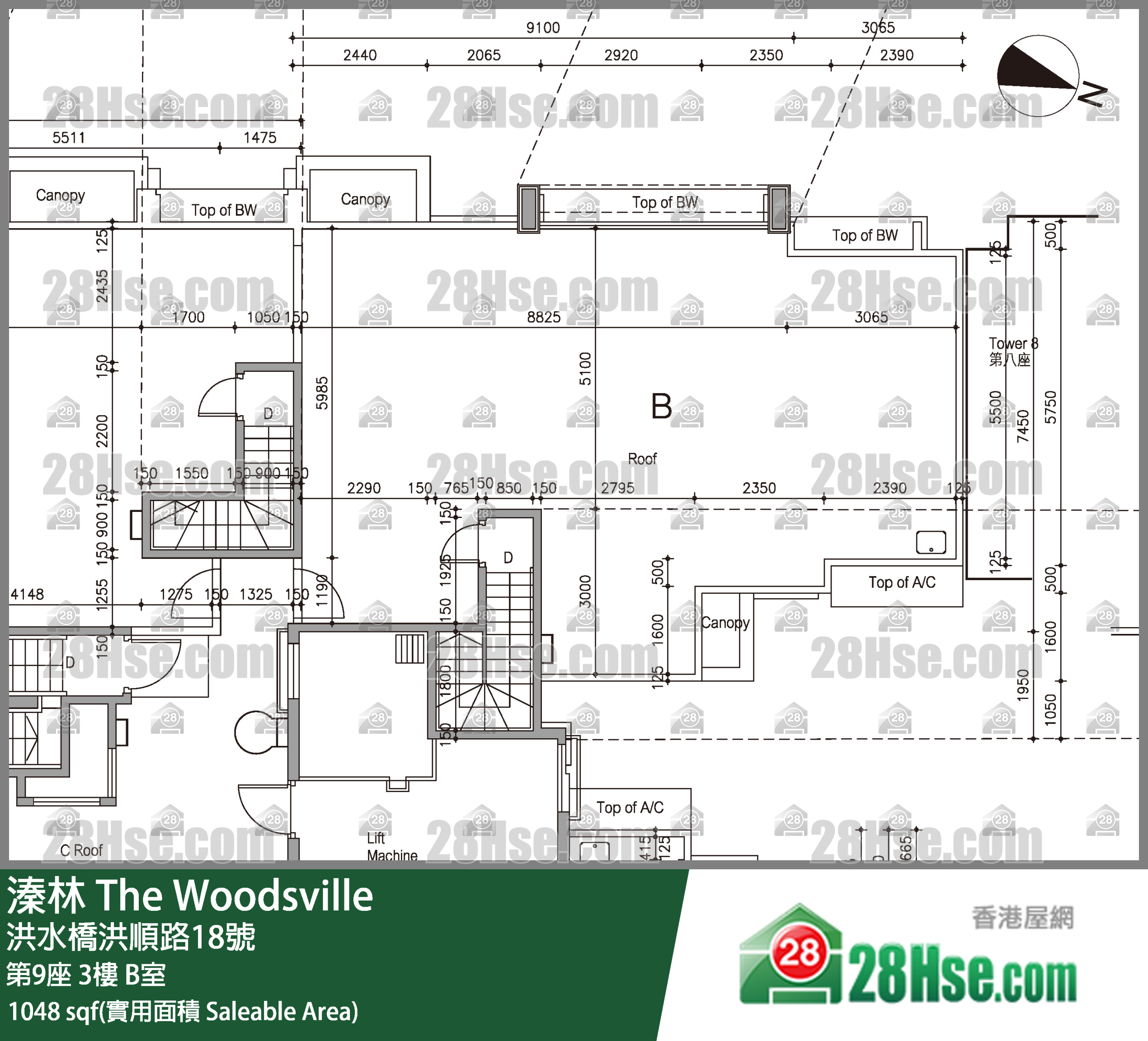 溱林 大廈第9座3樓 B室 平面圖
