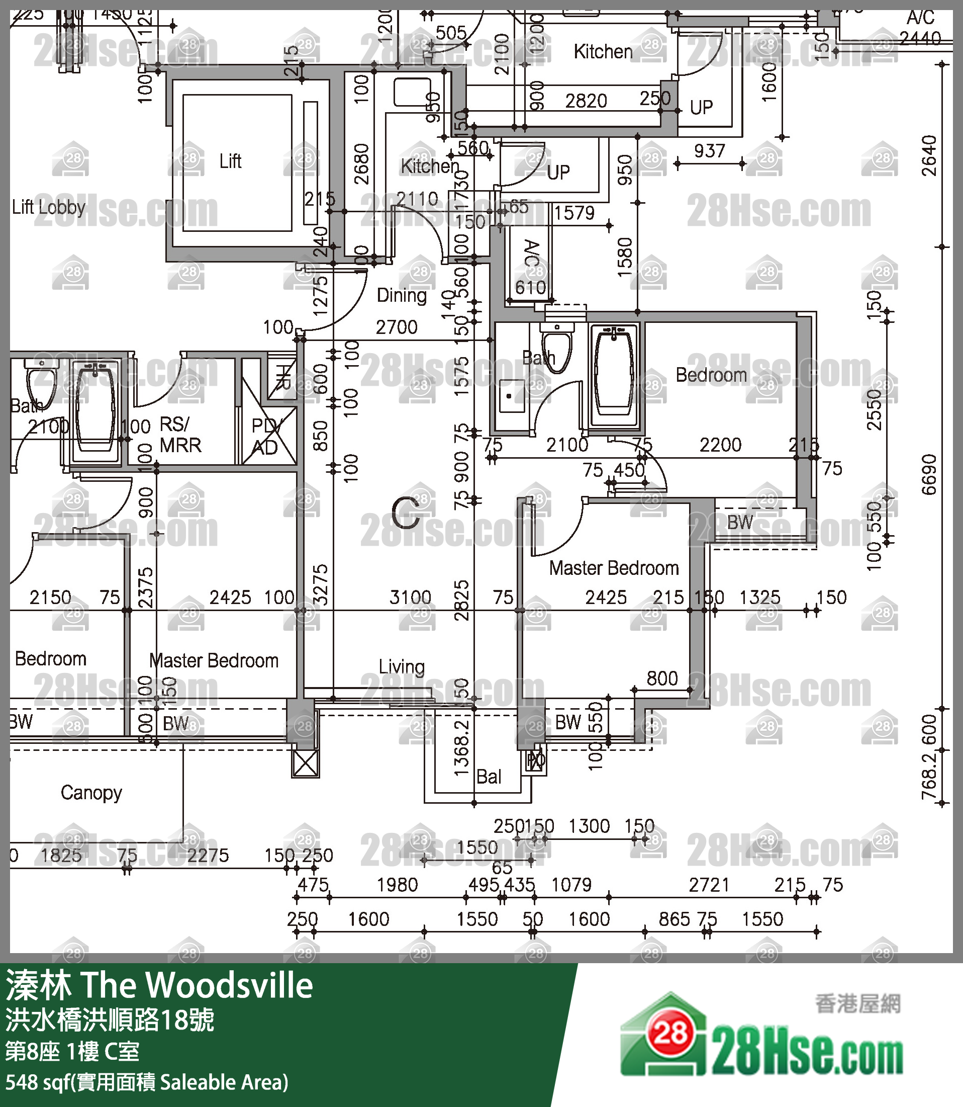 溱林 大廈第8座1樓 C室 平面圖