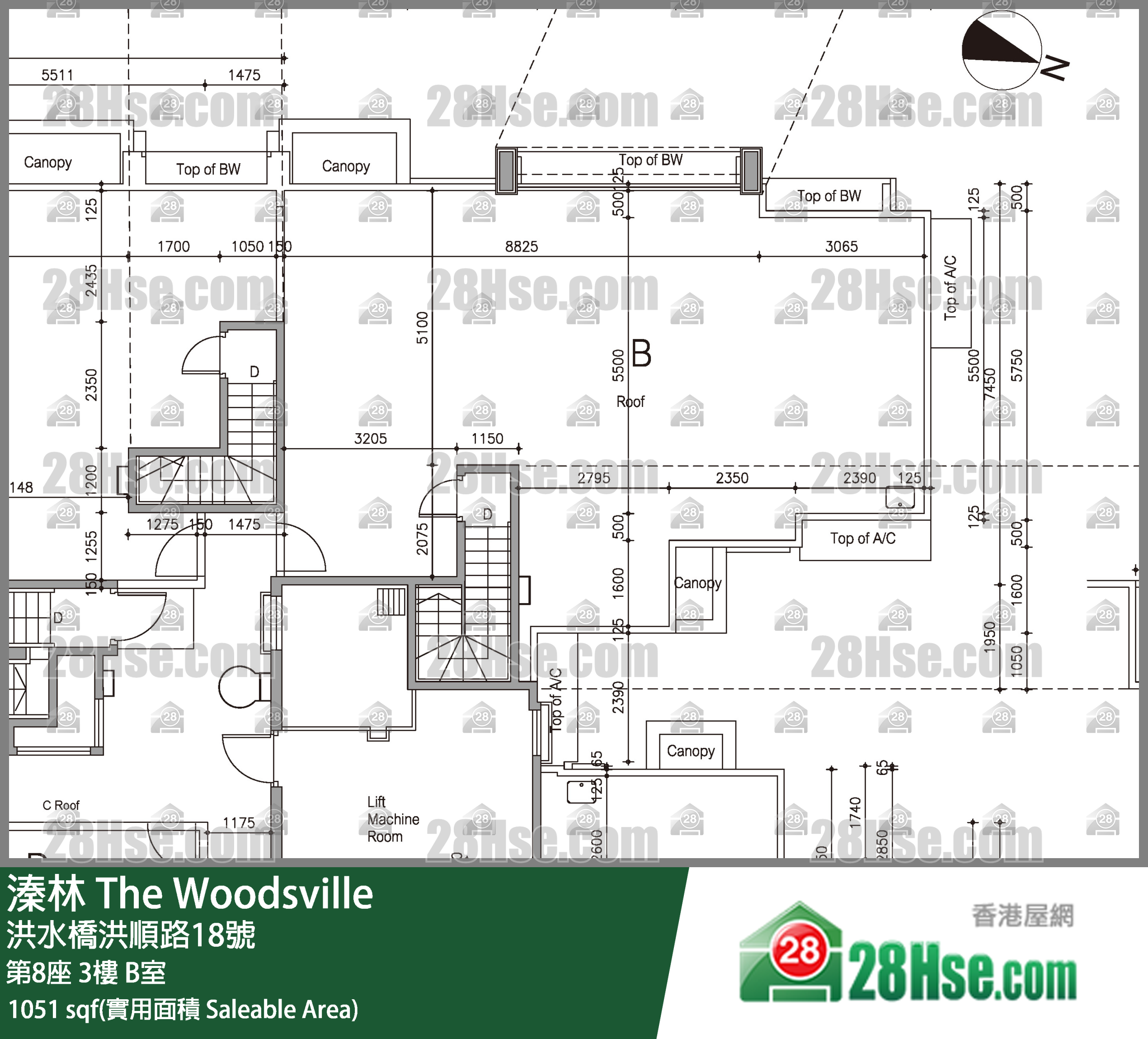 溱林 大廈 第8座 3樓 B室 平面圖