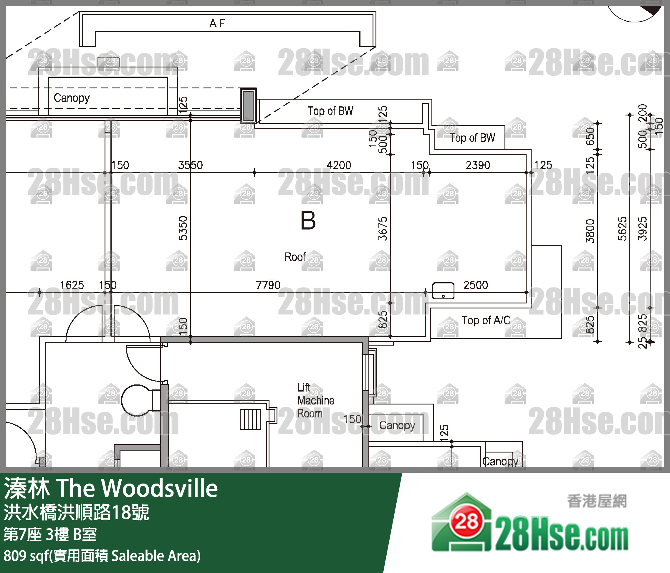 溱林 大廈第7座3樓 B室 平面圖