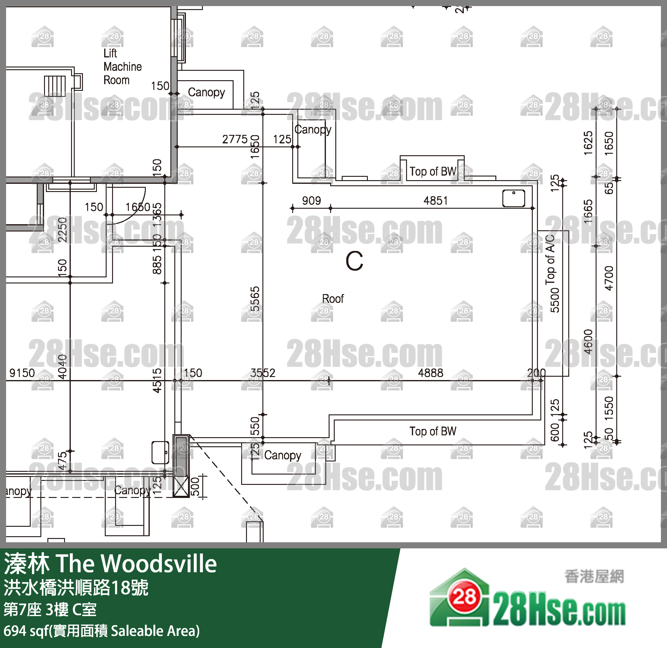 溱林 大廈 第7座 3樓 C室 平面圖