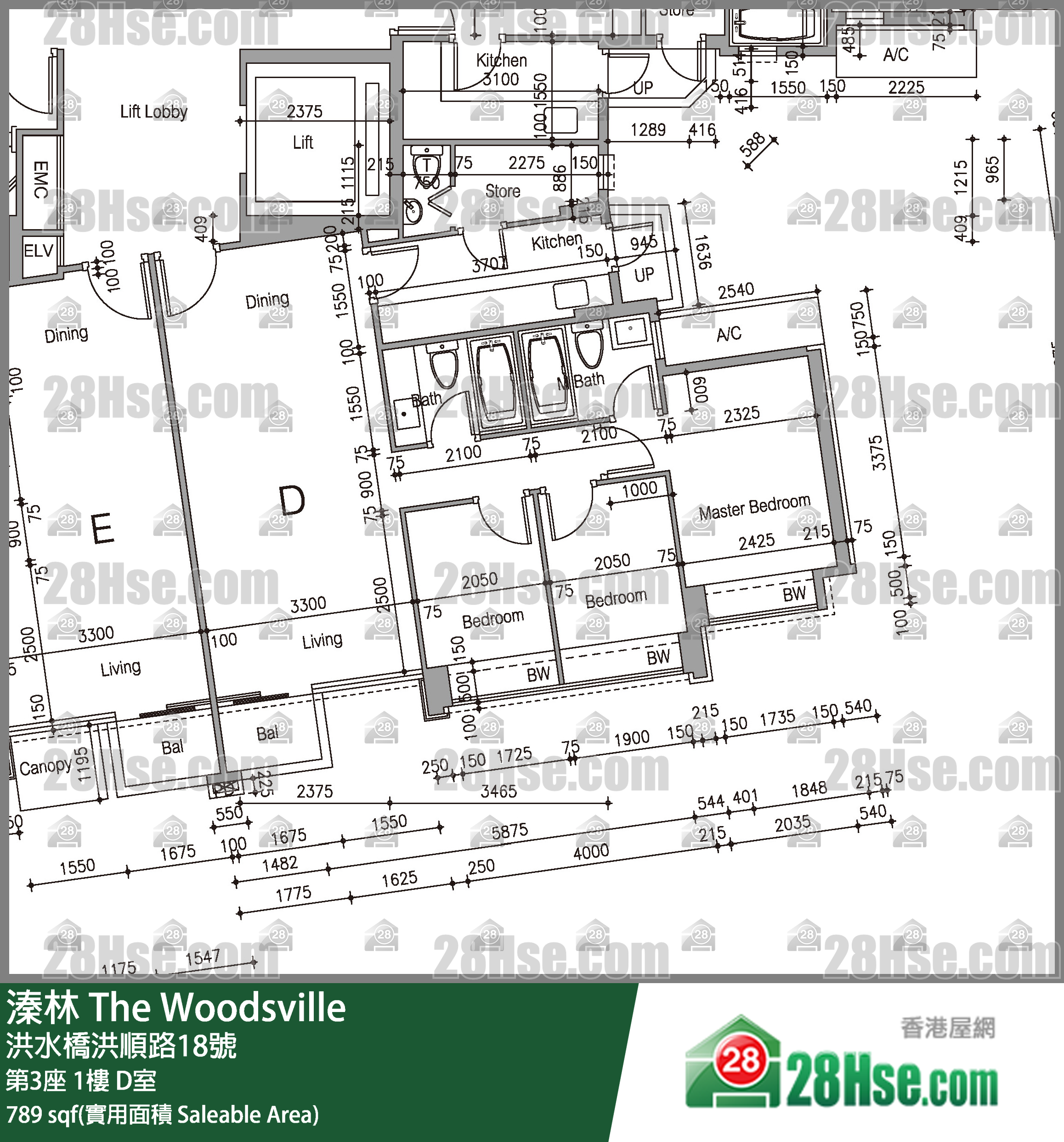 溱林 大厦第3座1楼 D室 平面图
