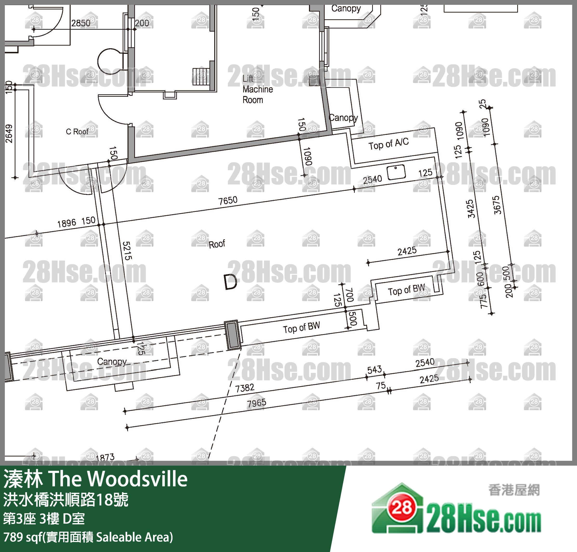 溱林 大廈 第3座 3樓 D室 平面圖