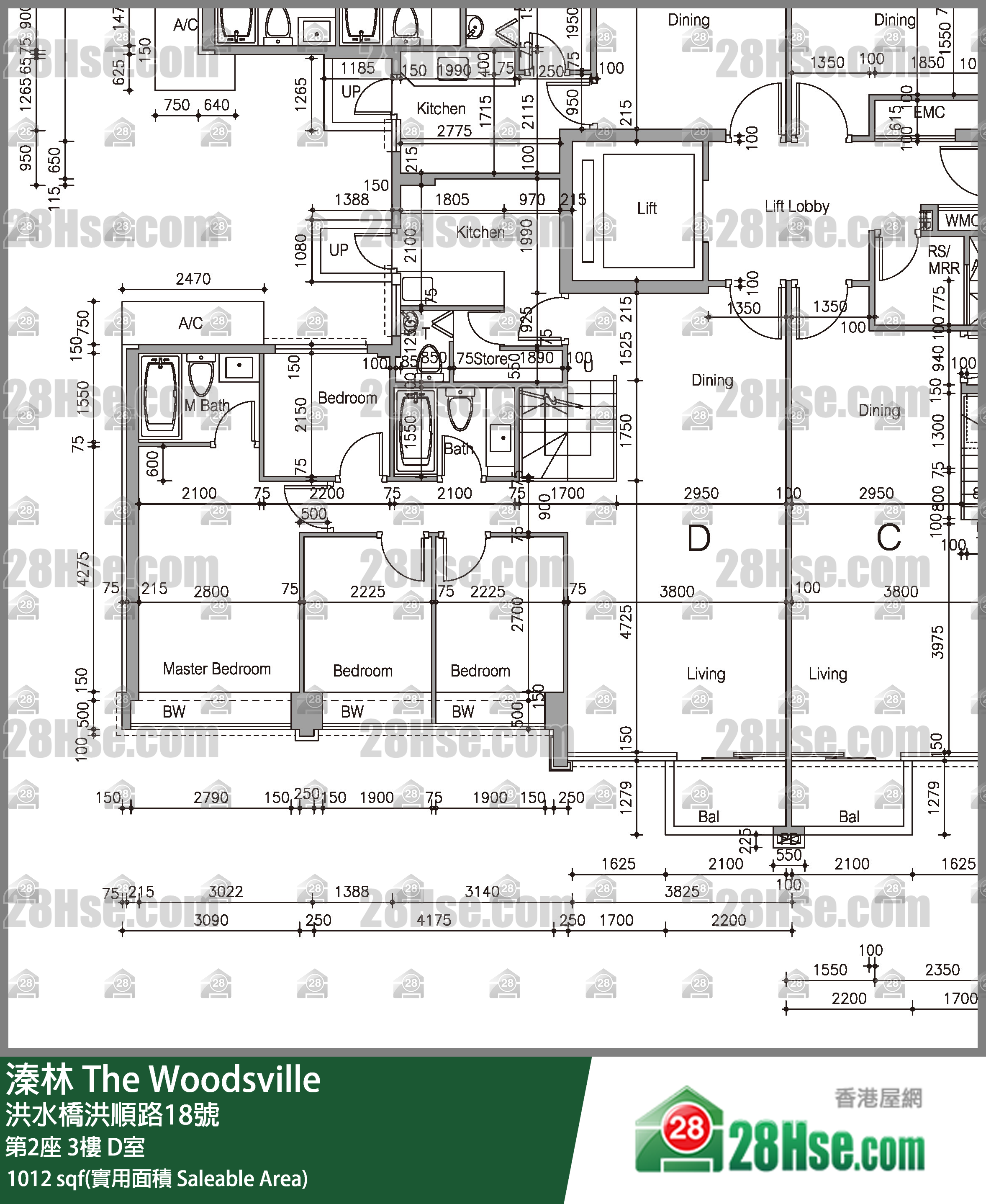 溱林 大厦第2座3楼 D室 平面图