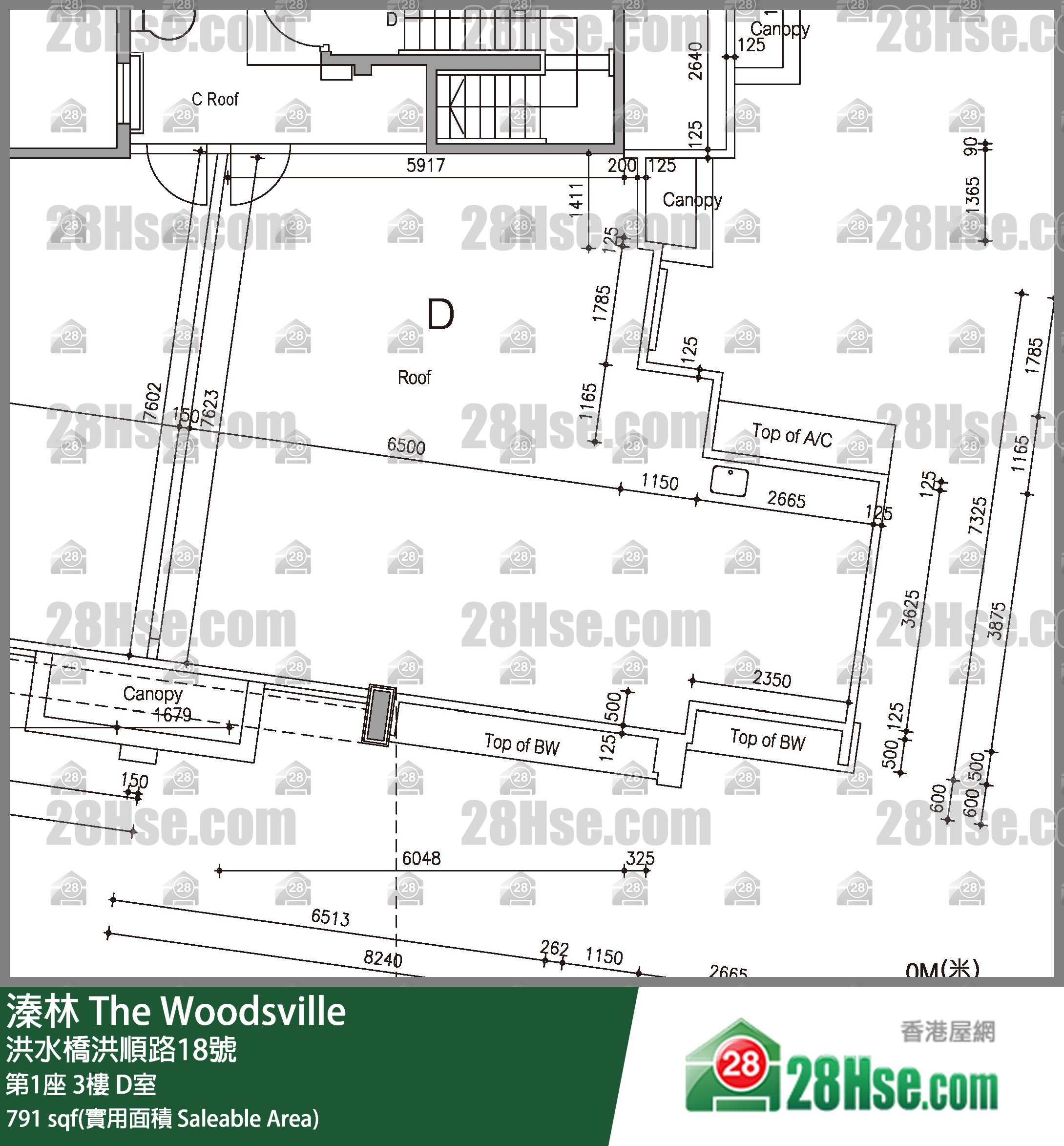 溱林 大厦 第1座 3楼 D室 平面图
